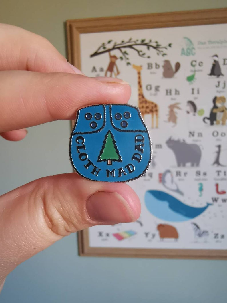 Cloth Mad Dad Pin Badge by Donwood Creations