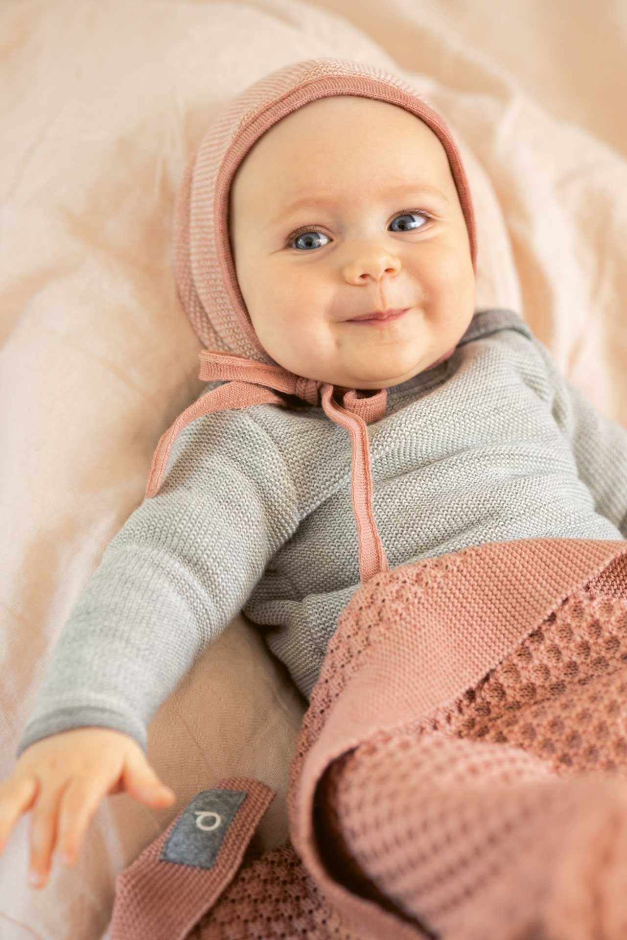 Disana Organic Merino Knitted Baby Blanket - Honeycomb